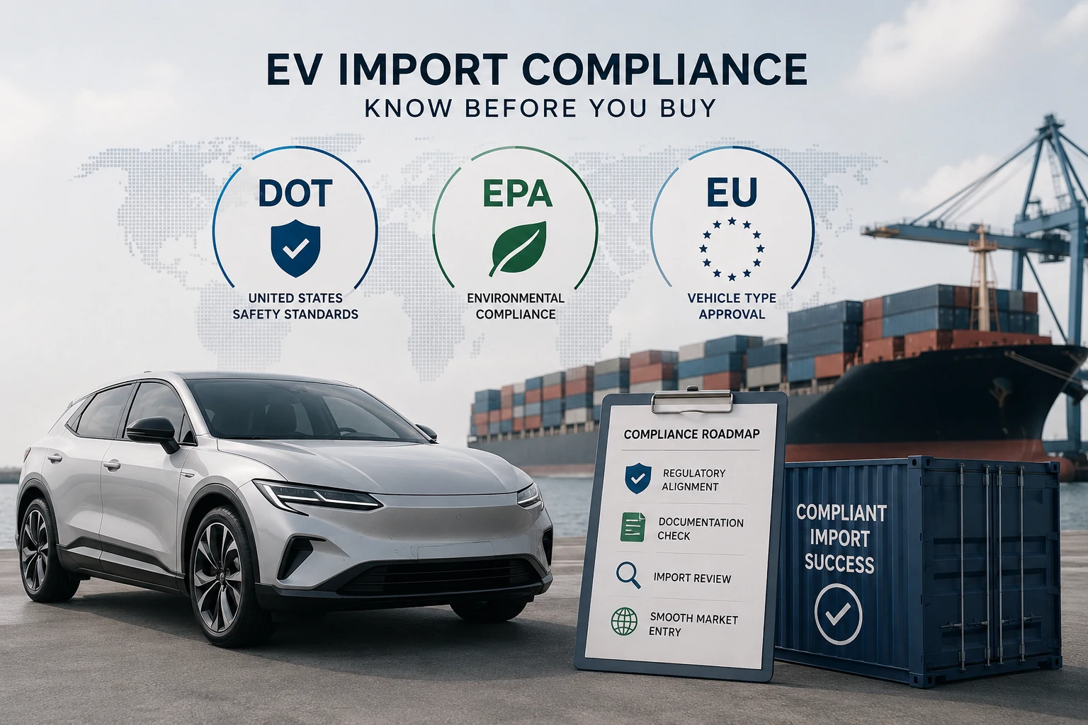 DOT, EPA, da Matsayin EU: Abin da Masu shigo da EV dole ne su sani Kafin Siyan